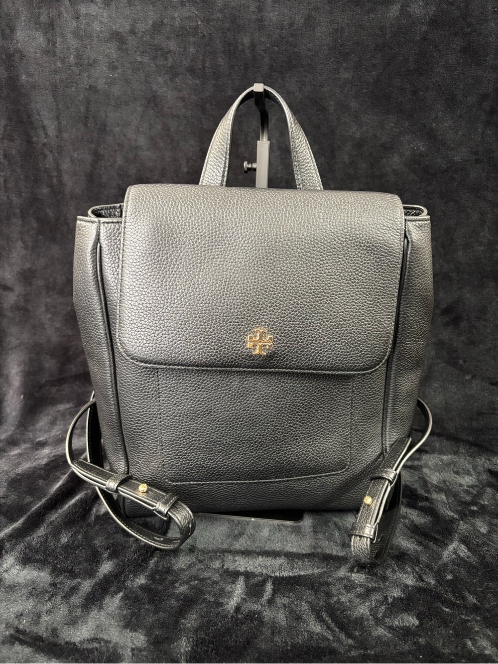 Tory Burch Carter Flap Backpack Black